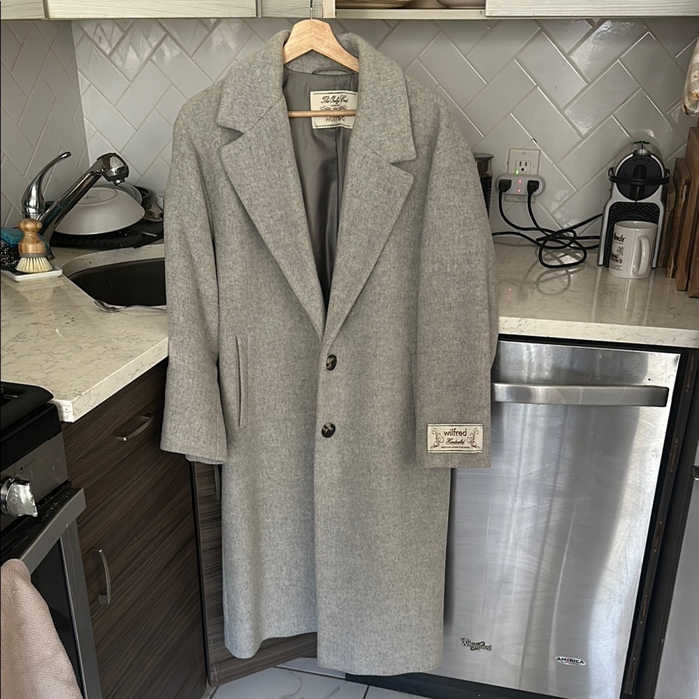 Aritzia Wilfred The Only Coat Wool Cashmere Gray XS